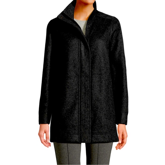 Black LANDS END sz MP 10/12 jacket pockets PICS LIGHTENED TO SHOW DETAILS - Picture 3 of 12